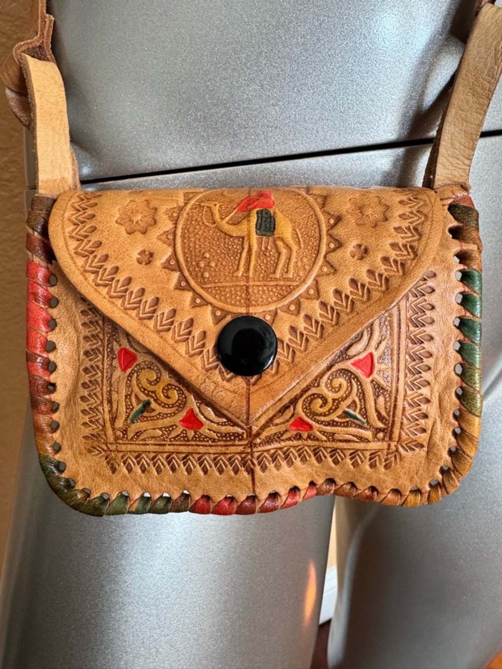 Moroccan Genuine Leather small Boho Crossbody purse bag